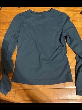 Long Sleeve Crew Neck Top - Deep Teal